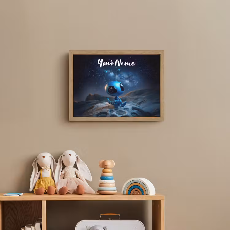 Ruimtewezen - Blauw - Galaxy Light Box met batterij (Wandlamp kind) middel -sfeer2_kind