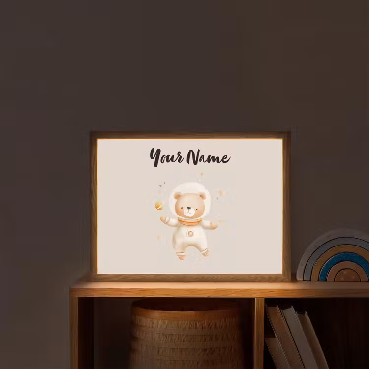 Ruimte - Sterren - Beige - Beer Light Box met batterij (Wandlamp kind) middel -sfeer1_kind