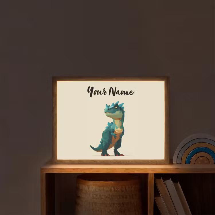 Stekels - Dino - Blauw - Gespierd Light Box met batterij (Wandlamp kind) middel -sfeer1_kind