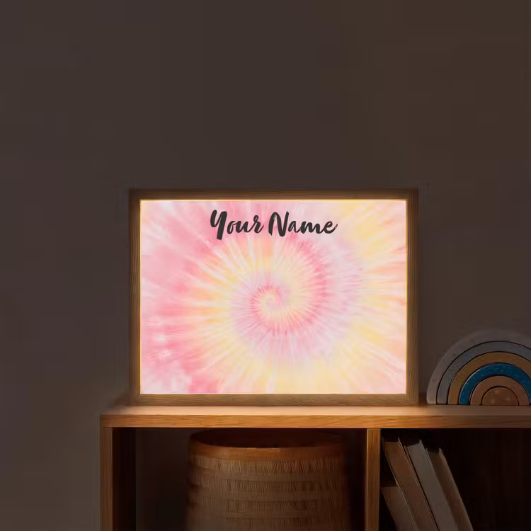 Spiraal - Pastel - Roze Light Box met batterij (Wandlamp kind) middel -sfeer1_kind