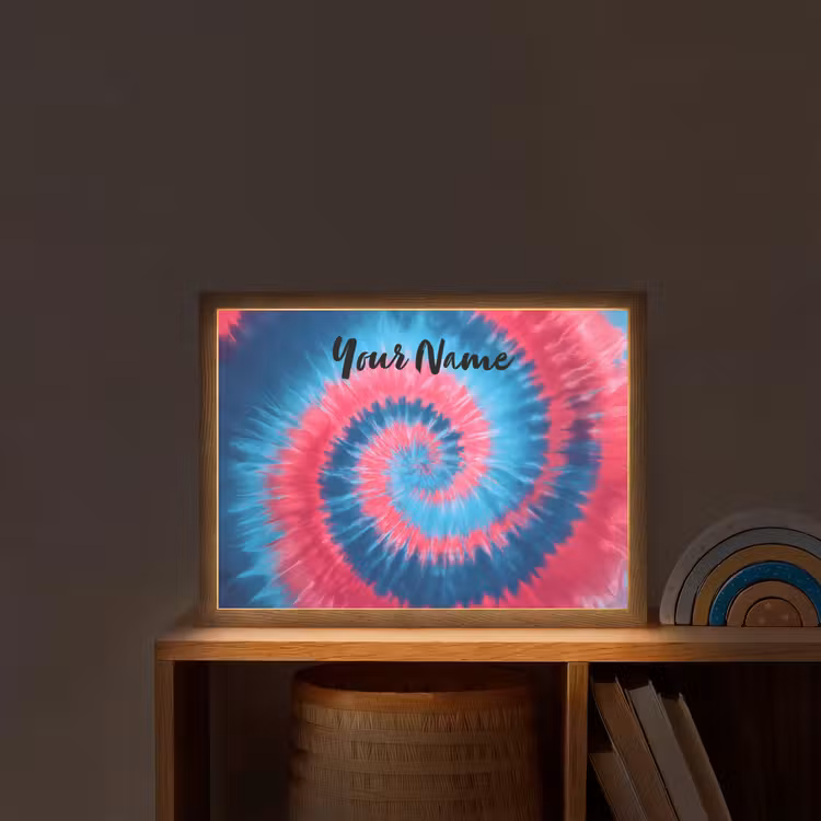 Spiraal - Roze - Blauw Light Box met batterij (Wandlamp kind) middel -sfeer1_kind