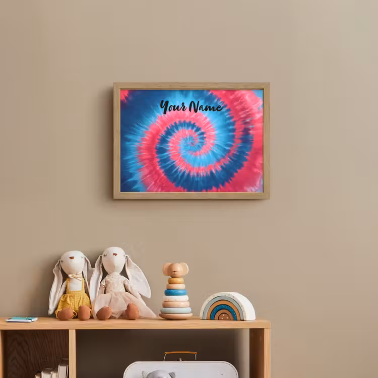 Spiraal - Roze - Blauw Light Box met batterij (Wandlamp kind) middel -sfeer2_kind