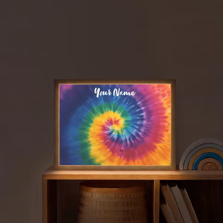 Spiraal - Regenboog - Kleurrijk Light Box met batterij (Wandlamp kind) middel -sfeer1_kind