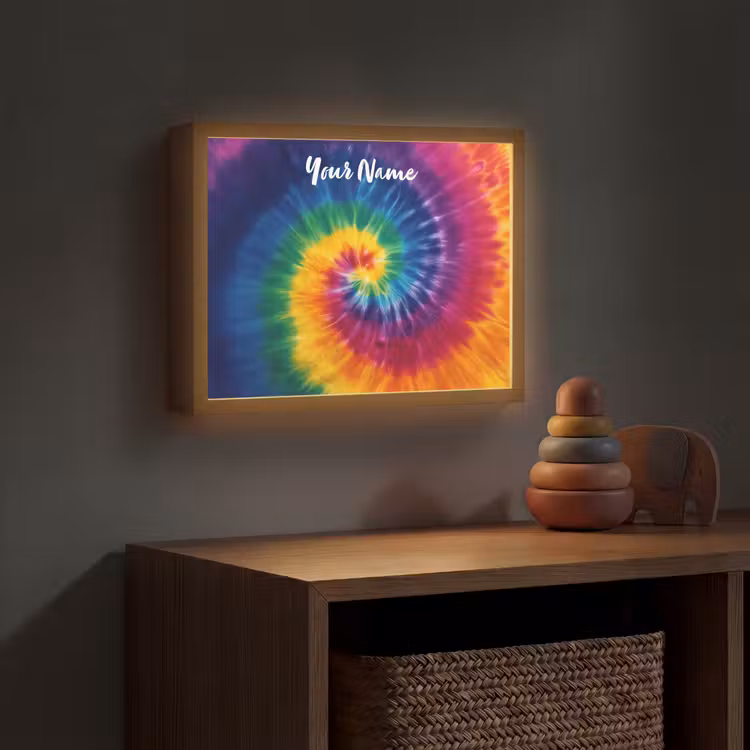 Spiraal - Regenboog - Kleurrijk Light Box met batterij (Wandlamp kind) middel -sfeer5_kind