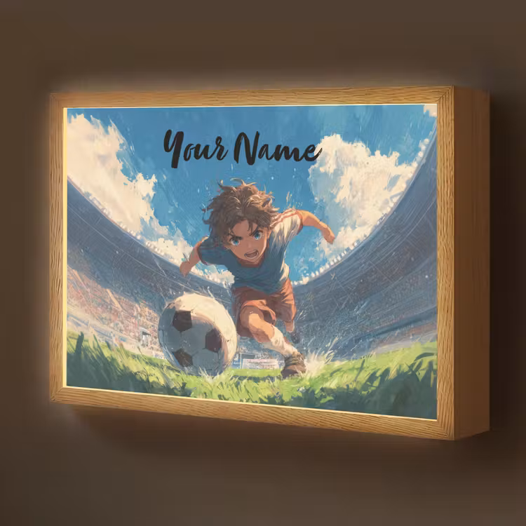 Stadion - Voetbal - Jongen Light Box met batterij (Wandlamp kind) middel -z3d_website