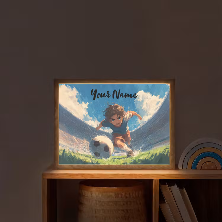 Stadion - Voetbal - Jongen Light Box met batterij (Wandlamp kind) middel -sfeer1_kind