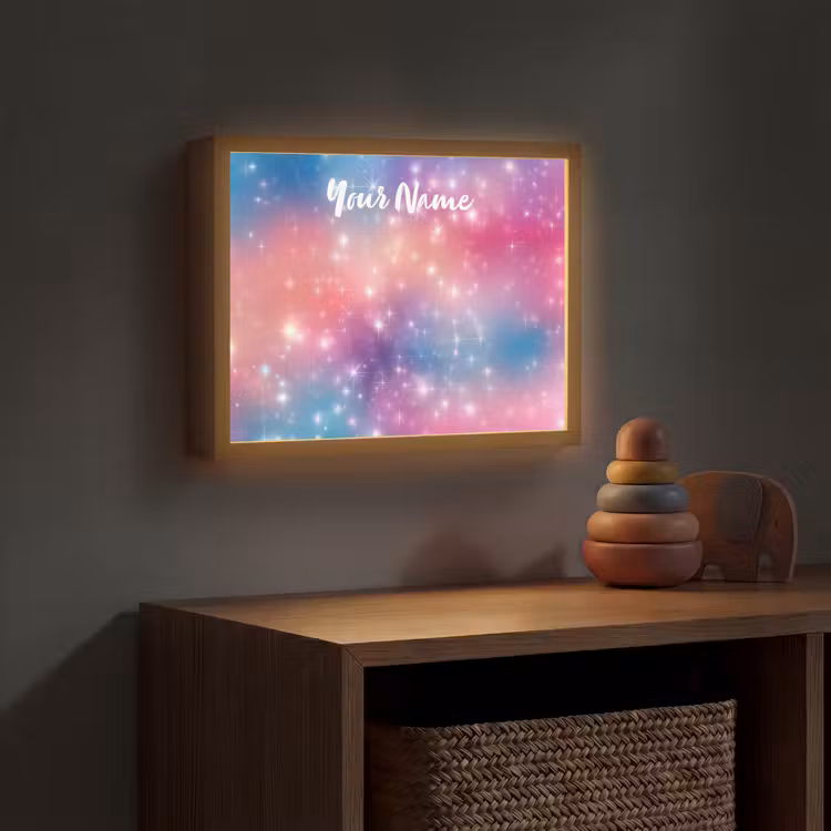 Sterren - Abstract - Kleuren Light Box met batterij (Wandlamp kind) middel -sfeer5_kind