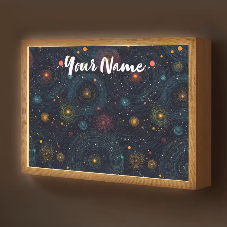 Sterren - Kleurrijk - Lichtgevende kernen Light Box met batterij (Wandlamp kind) middel -z3d_website