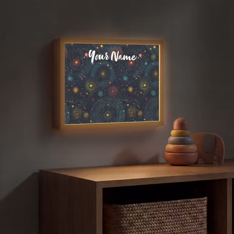 Sterren - Kleurrijk - Lichtgevende kernen Light Box met batterij (Wandlamp kind) middel -sfeer5_kind