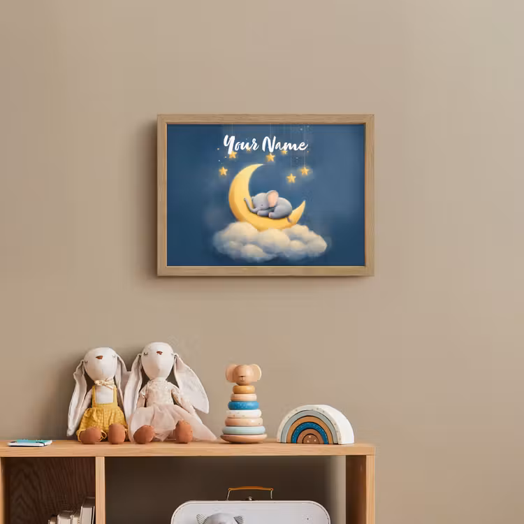 Sterren - Olifant - Maan - Wolken Light Box met batterij (Wandlamp kind) middel -sfeer2_kind