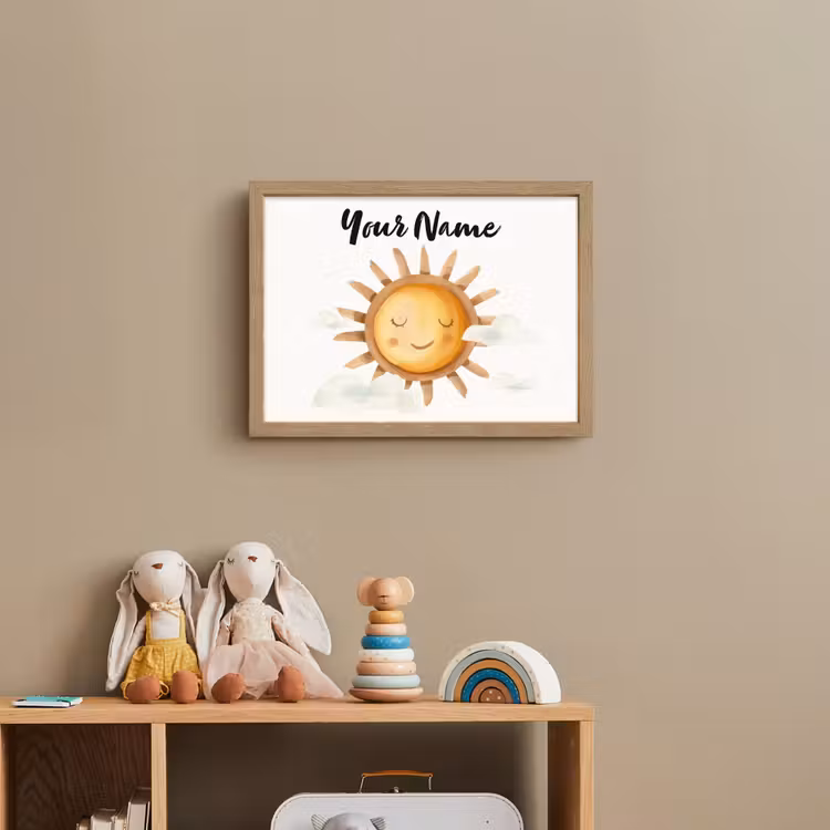 Zon - Wolken - Pastel kleuren Light Box met batterij (Wandlamp kind) middel -sfeer2_kind