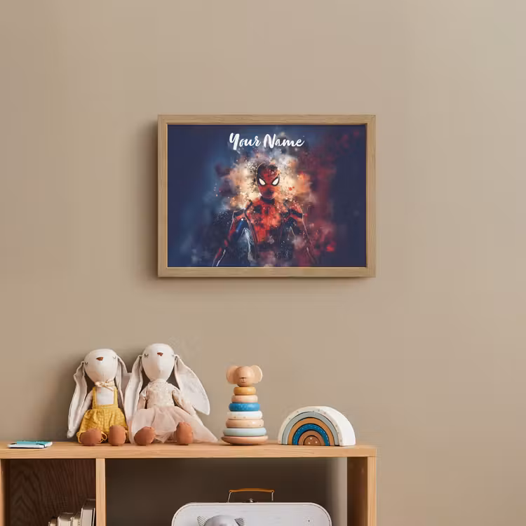 Superheld - Jongens - Rook - Kleuren Light Box met batterij (Wandlamp kind) middel -sfeer2_kind