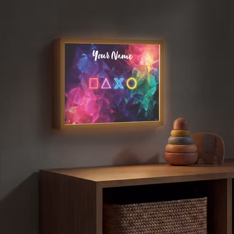 Symbolen - Game - Kleurrijk Light Box met batterij (Wandlamp kind) middel -sfeer5_kind