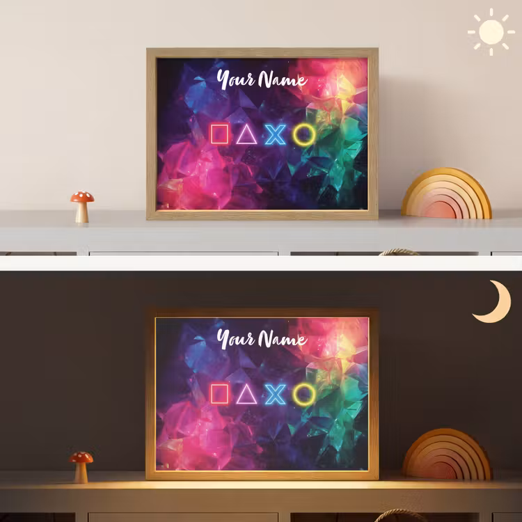 Symbolen - Game - Kleurrijk Light Box met batterij (Wandlamp kind) middel -sfeer3_kind