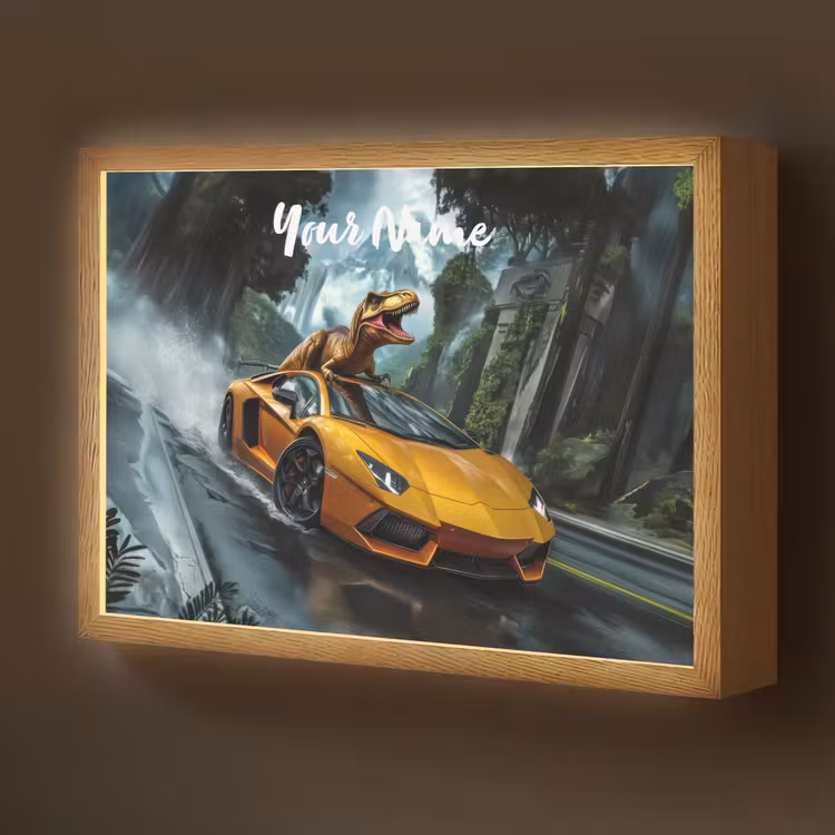T-Rex - Auto - Regenwoud Light Box met batterij (Wandlamp kind) middel -z3d_website