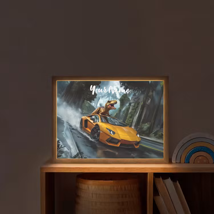 T-Rex - Auto - Regenwoud Light Box met batterij (Wandlamp kind) middel -sfeer1_kind