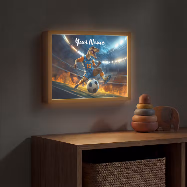T-Rex - Voetbal - Stadion Light Box met batterij (Wandlamp kind) middel -sfeer5_kind