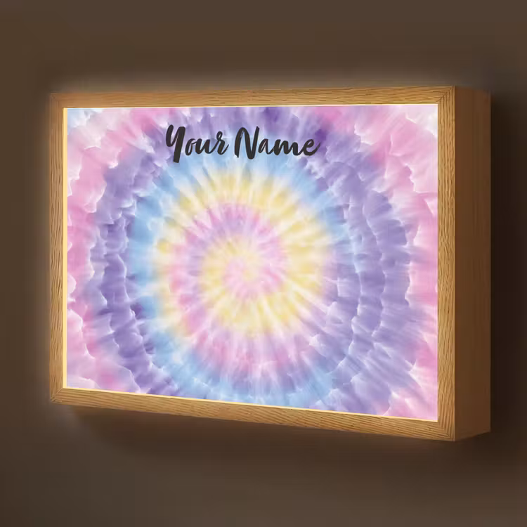 Tie Dye - Klassiek - Pasteltinten Light Box met batterij (Wandlamp kind) middel -z3d_website