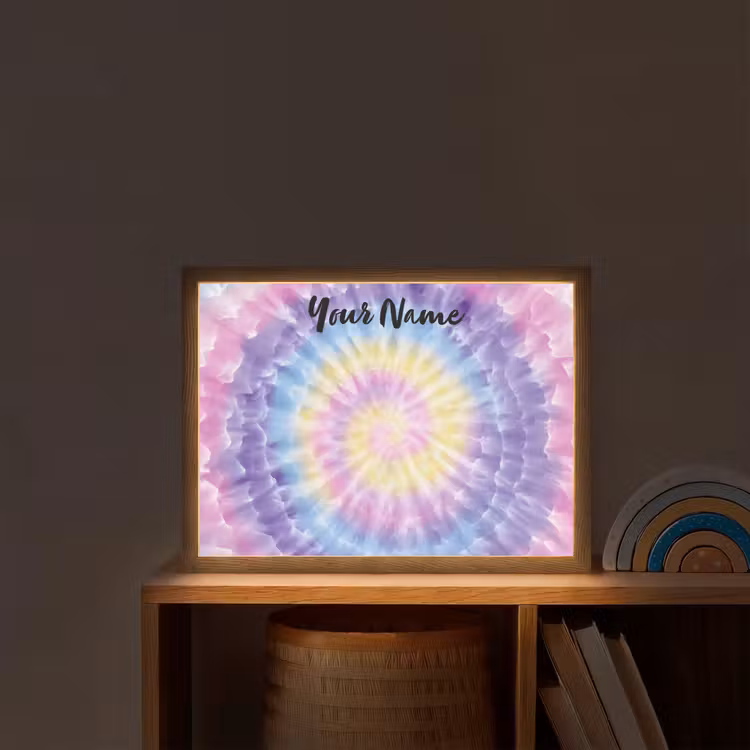 Tie Dye - Klassiek - Pasteltinten Light Box met batterij (Wandlamp kind) middel -sfeer1_kind