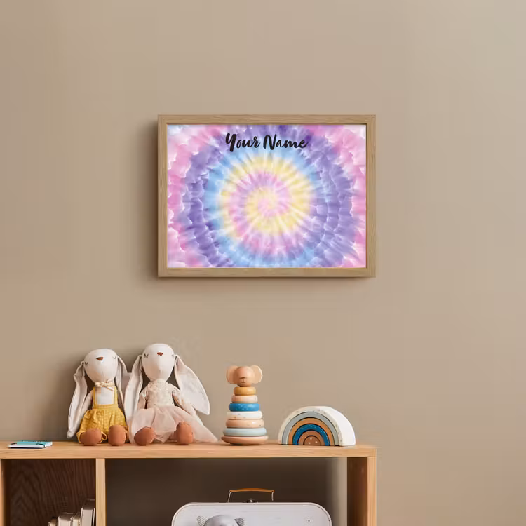 Tie Dye - Klassiek - Pasteltinten Light Box met batterij (Wandlamp kind) middel -sfeer2_kind