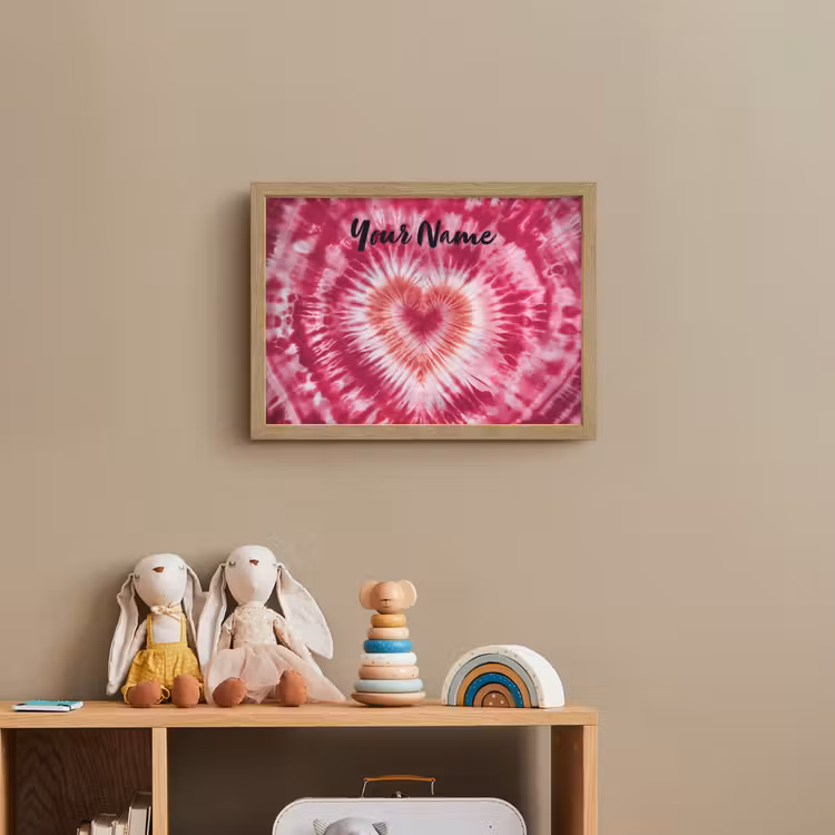 Tie Dye - Hartvorm - Roze Light Box met batterij (Wandlamp kind) middel -sfeer2_kind