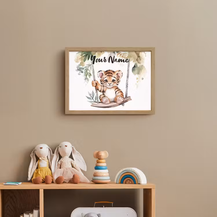Tijger - Dier - Kinderen - Jungle Light Box met batterij (Wandlamp kind) middel -sfeer2_kind