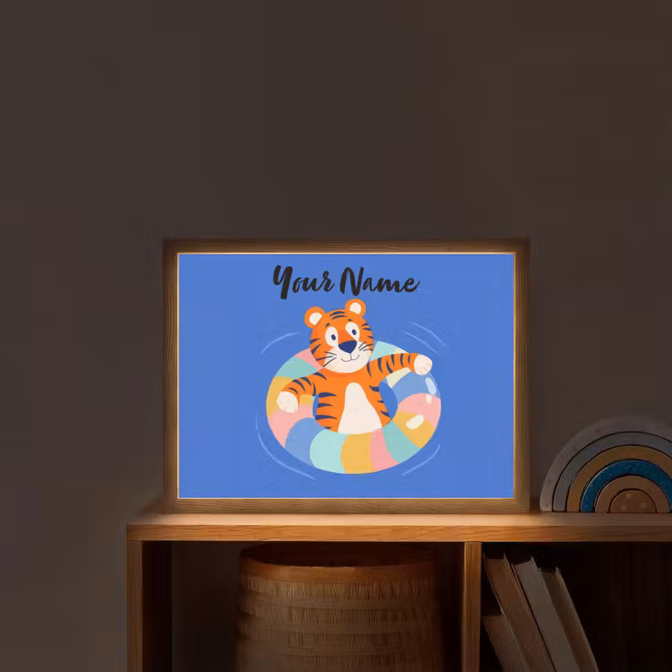 Tijger - Zwemband - Water Light Box met batterij (Wandlamp kind) middel -sfeer1_kind