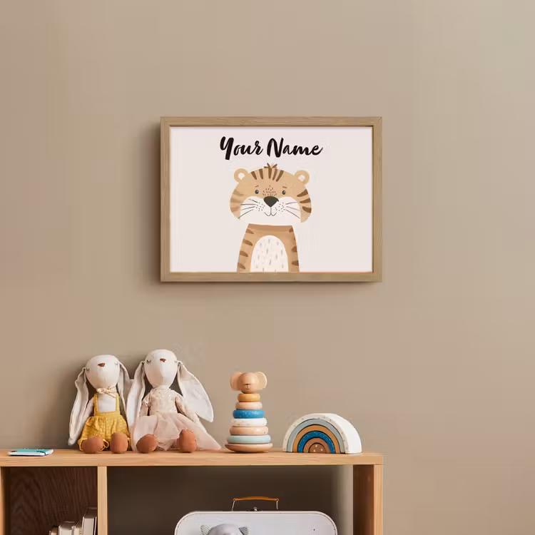 Tijger - Wilde dieren - Pastel Light Box met batterij (Wandlamp kind) middel -sfeer2_kind