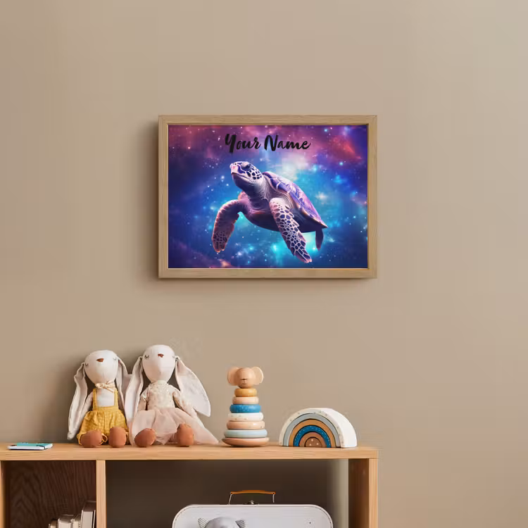 Schildpad - Dier - Galaxy - Ruimte Light Box met batterij (Wandlamp kind) middel -sfeer2_kind