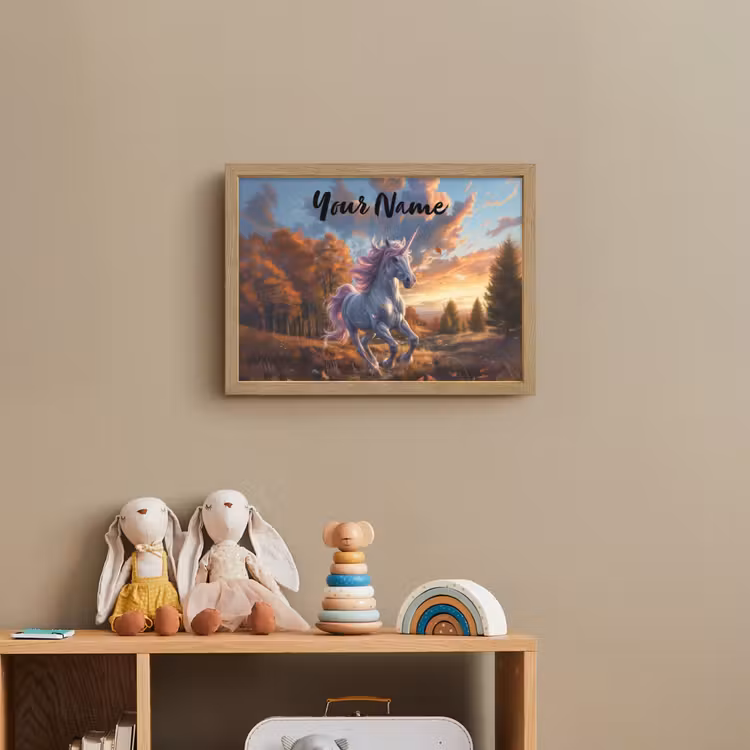 Eenhoorn - Sprookjes dier - Natuur - Meisjes Light Box met batterij (Wandlamp kind) middel -sfeer2_kind