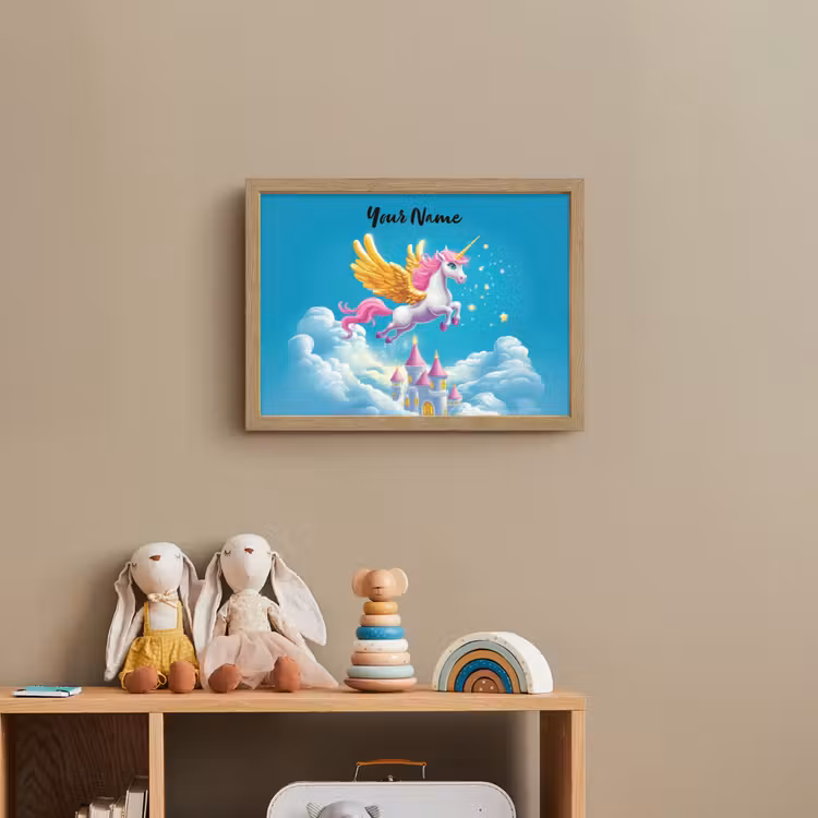 Eenhoorn - Fantasie - Kasteel Light Box met batterij (Wandlamp kind) middel -sfeer2_kind