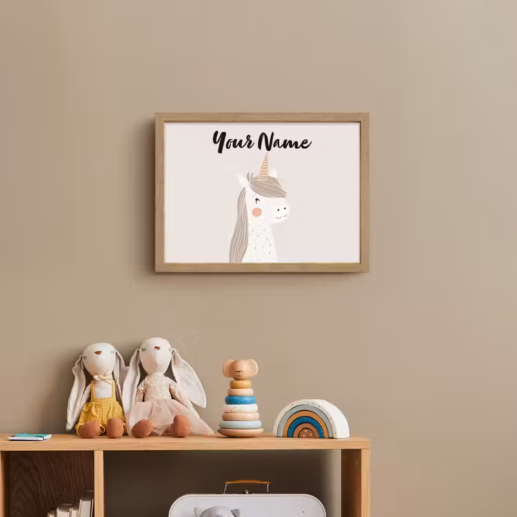 Eenhoorn - Pastel kleuren - Unicorn Light Box met batterij (Wandlamp kind) middel -sfeer2_kind