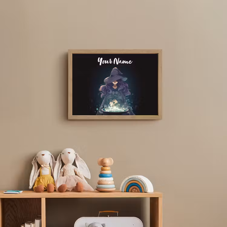 Heks - Magie - Heksenketel - Paars Light Box met batterij (Wandlamp kind) middel -sfeer2_kind