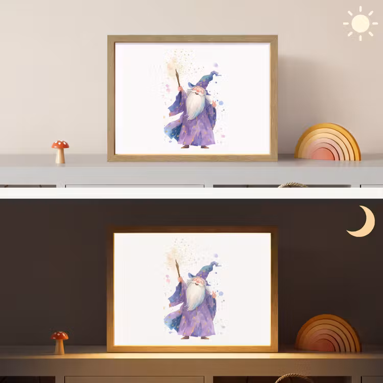 Tovenaar - Magie - Paars Light Box met batterij (Wandlamp kind) middel -sfeer3_kind