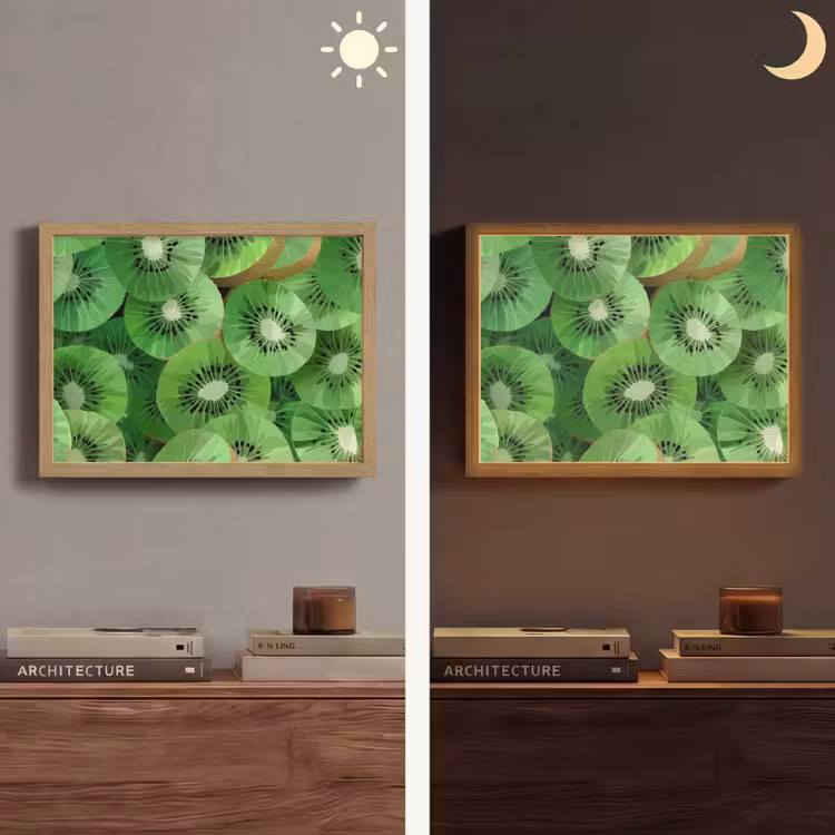 Kiwi - Groen - Pitten Light Box met batterij (Wandlamp) middel -sfeer3