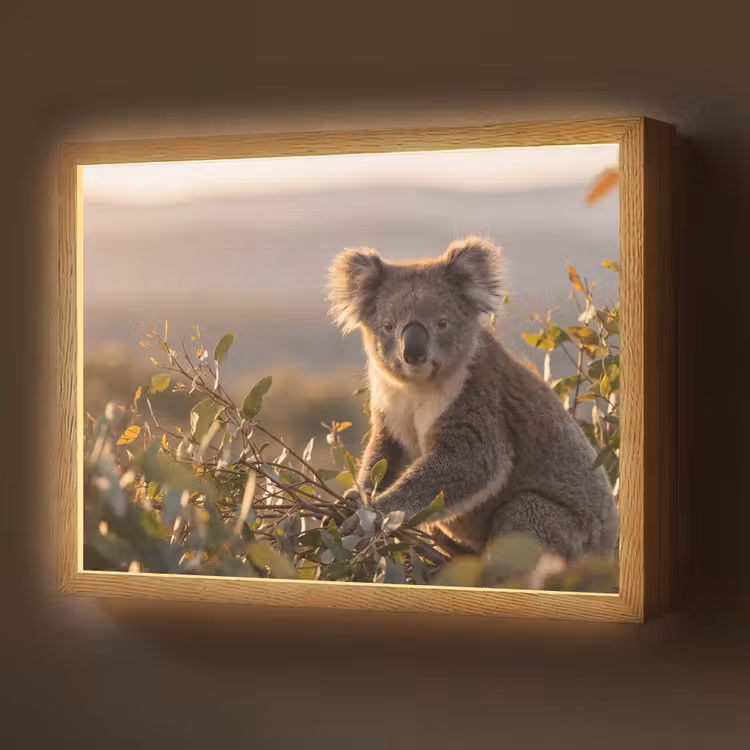 Koala - Bladeren - Ochtendlicht Light Box met batterij (Wandlamp) middel -z3d_website