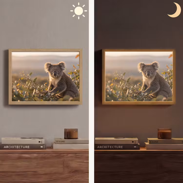 Koala - Bladeren - Ochtendlicht Light Box met batterij (Wandlamp) middel -sfeer3