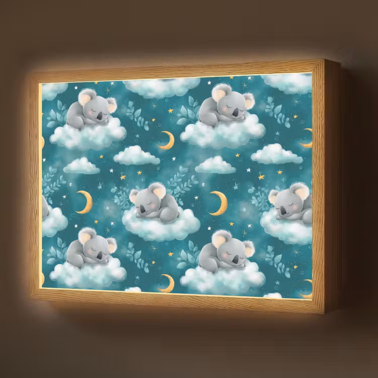 Koala's - Betoverend - Blauw Light Box met batterij (Wandlamp) middel 907 -z3d_website