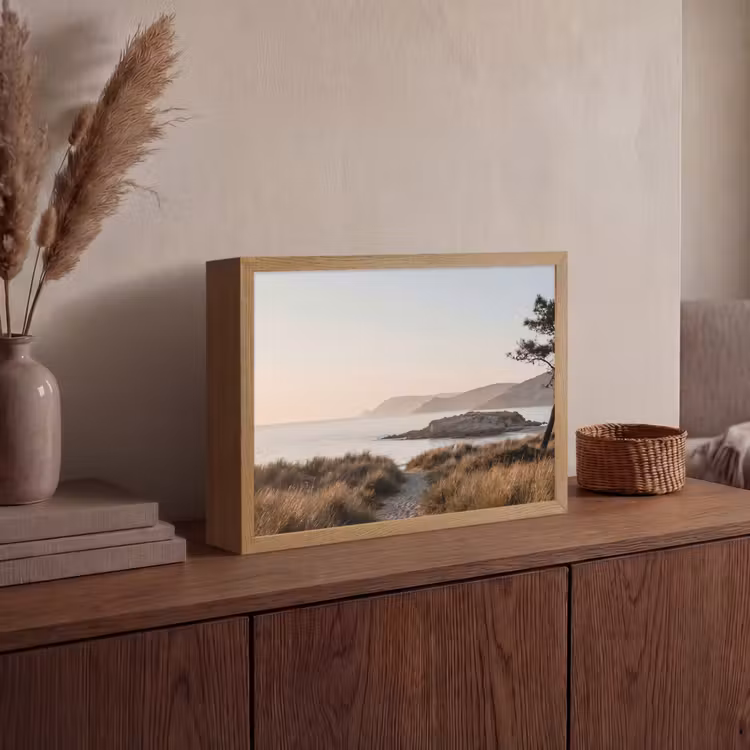 Landschap - Kust - Duinen Light Box met batterij (Wandlamp) middel -sfeer2