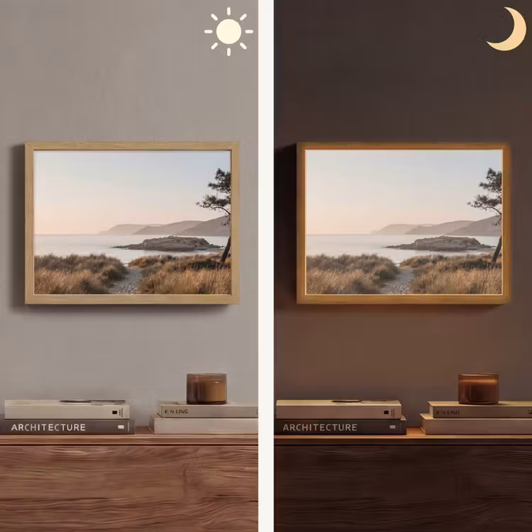 Landschap - Kust - Duinen Light Box met batterij (Wandlamp) middel -sfeer3