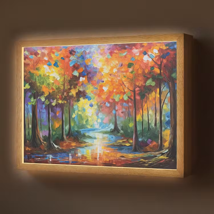 Landschap - Bos - Kleuren - Natuur Light Box met batterij (Wandlamp) middel -z3d_website