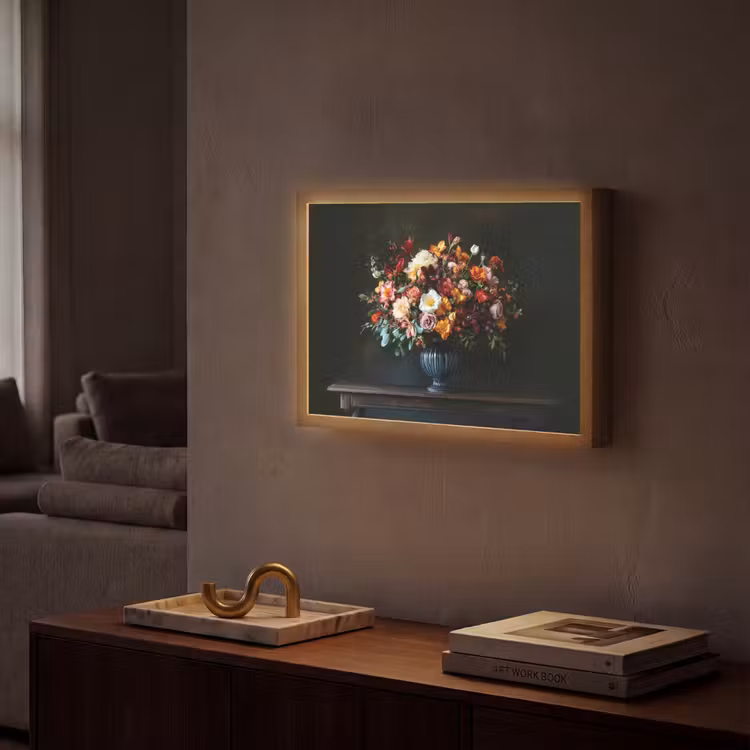 Groot - Bloemen - Vaas - Boeket Light Box met batterij (Wandlamp) middel -sfeer1