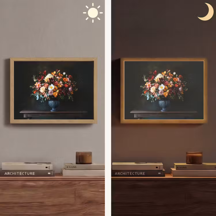 Groot - Bloemen - Vaas - Boeket Light Box met batterij (Wandlamp) middel -sfeer3