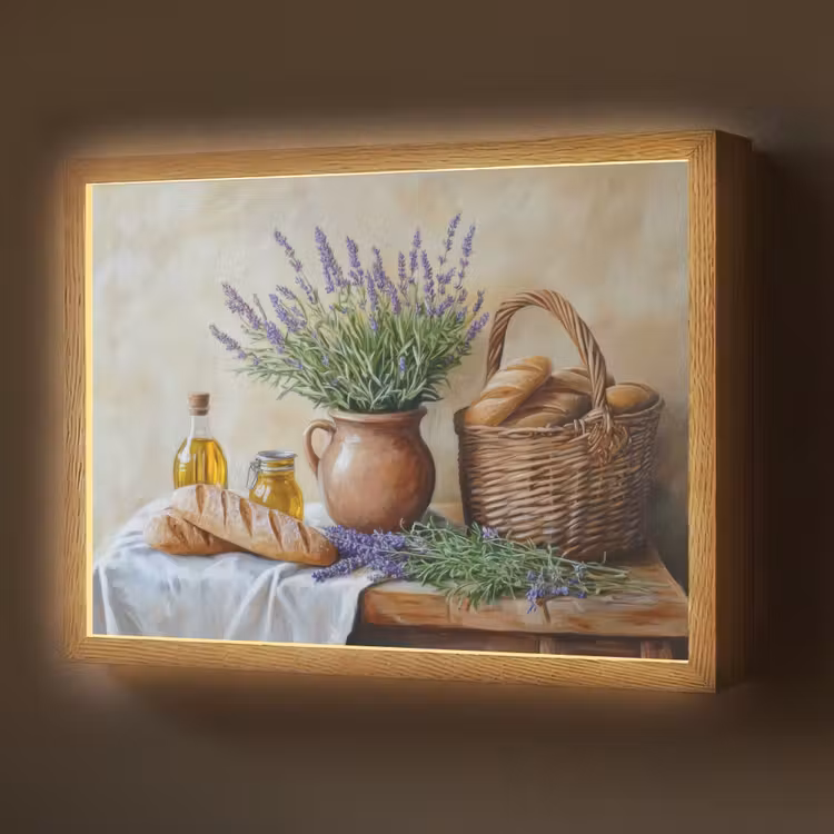 Lavendel - Brood - Stilleven Light Box met batterij (Wandlamp) middel -z3d_website