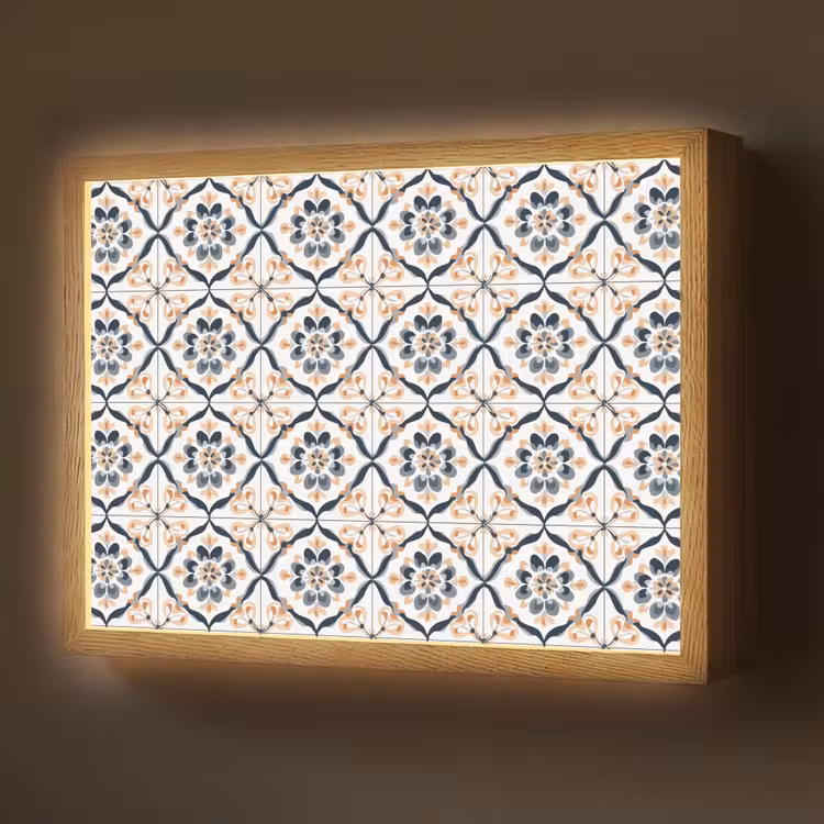 Bladvorm - Patroon - Kleurrijk Light Box met batterij (Wandlamp) middel 907 -z3d_website
