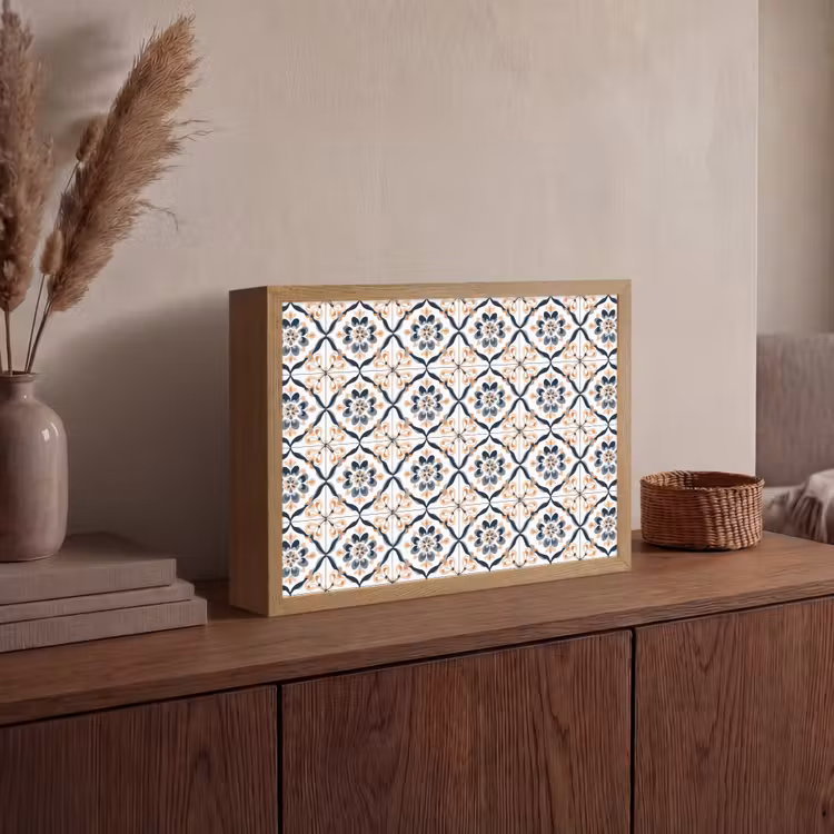 Bladvorm - Patroon - Kleurrijk Light Box met batterij (Wandlamp) middel 907 -sfeer2
