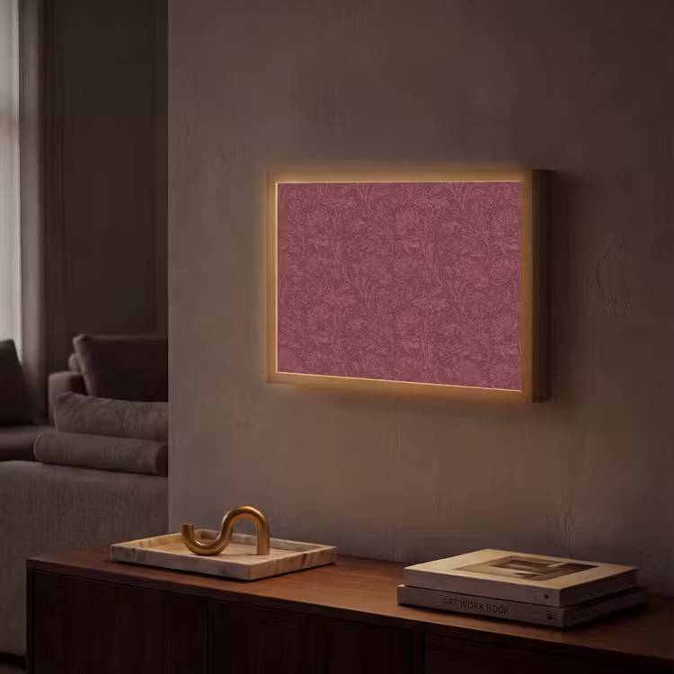 Bladeren - Patroon - Paars Light Box met batterij (Wandlamp) middel 907 -sfeer1