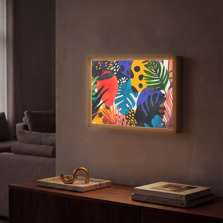 Bladeren - Vormen - Abstract - Kleurrijk Light Box met batterij (Wandlamp) middel -sfeer1