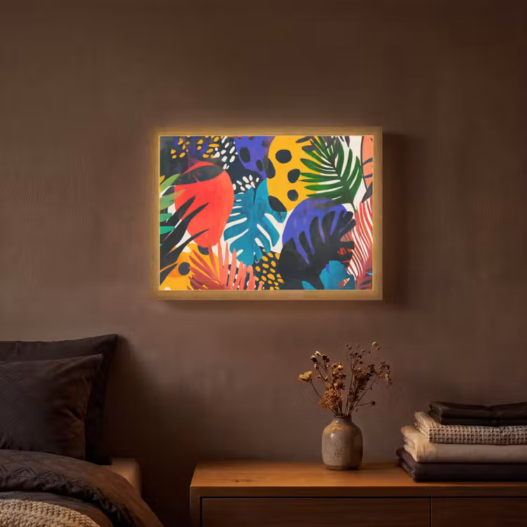 Bladeren - Vormen - Abstract - Kleurrijk Light Box met batterij (Wandlamp) middel -sfeer4