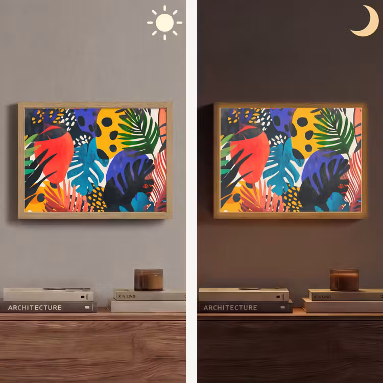 Bladeren - Vormen - Abstract - Kleurrijk Light Box met batterij (Wandlamp) middel -sfeer3